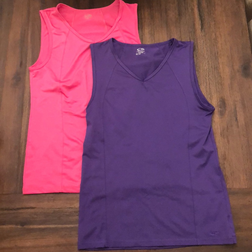 Set of Champion exercise tanks. Same diff colors.